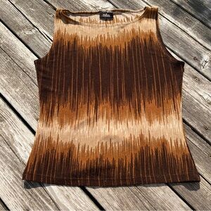 MFM brown/tan shimmery sleeveless 90s blouse